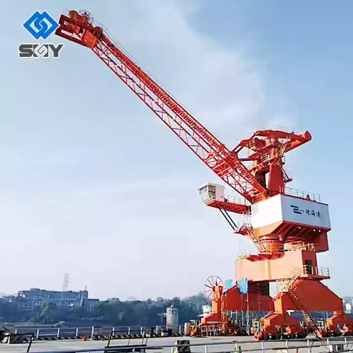 China Floating Dock Fixed Pedestal Single Jib Portal Crane